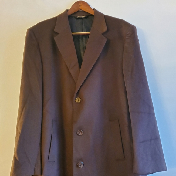 PRONTOMODA MEN'S SINGLE BREASTED FULL LENGTH TOP COAT CASHMERE LAMB WOOL SIZE 48 - Picture 3 of 16